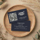 Business Card with QR Code | Modern Navy Design 名刺