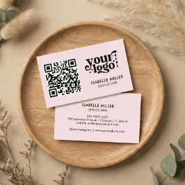 Business Card with QR Code | Modern Pink Design 名刺