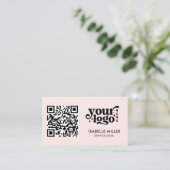 Business Card with QR Code | Modern Pink Design 名刺 (スタンド正面)
