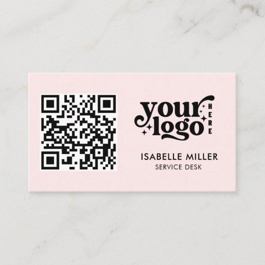 Business Card with QR Code | Modern Pink Design 名刺 (正面)