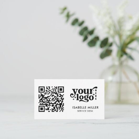 Business Card with QR Code | Simple Modern Design 名刺 (スタンド正面)