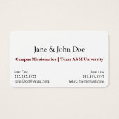 Business card with spot for two names (正面)