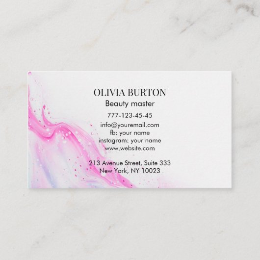 Business card with stripe. 名刺 (裏面)