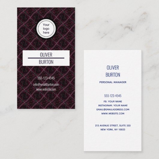 Business card with texture background 名刺 (正面/裏面)