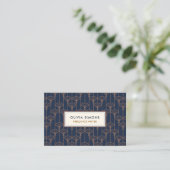 Business Card with vintage Art deco pattern 名刺 (スタンド正面)