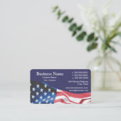 business card with waving American flag 26 名刺 (スタンド正面)