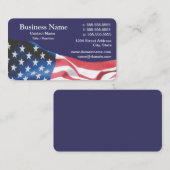 business card with waving American flag 26 名刺 (正面/裏面)