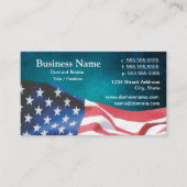 business card with waving American flag 26b 名刺 (正面)