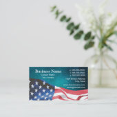 business card with waving American flag 26b 名刺 (スタンド正面)