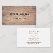 Business card with wood texture. 名刺 (正面/裏面)