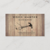 Business card with wood texture. 名刺 (正面)