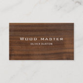 Business card with wood texture. 名刺 (正面)