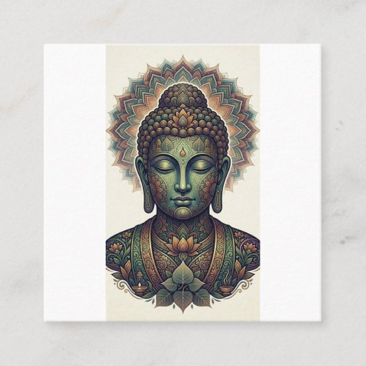 Business CardPeaceful Buddha Dhamma Art - Professi スクエア名刺 (正面)