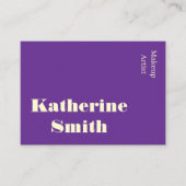 Business Cards, Beauty Salon Makeup Artist Purple 名刺 (正面)