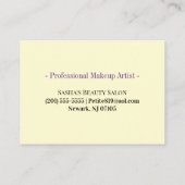 Business Cards, Beauty Salon Makeup Artist Purple 名刺 (裏面)