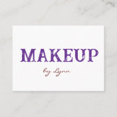 Business Cards, Makeup Purple White Business Cards 名刺 (正面)