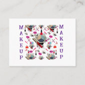 Business Cards, Makeup Purple White Business Cards 名刺 (正面)