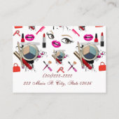 Business Cards, Makeup Purple White Business Cards 名刺 (裏面)