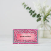 Business Cards Pink Sparkle & Grey 名刺 (スタンド正面)