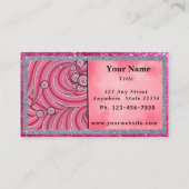 Business Cards Pink Sparkle & Grey 名刺 (裏面)
