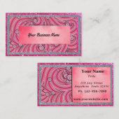 Business Cards Pink Sparkle & Grey 名刺 (正面/裏面)