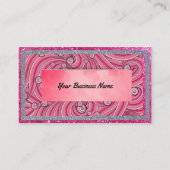 Business Cards Pink Sparkle & Grey 名刺 (正面)