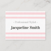 Business Cards, Pink Stripe Hair Beauty Salon  名刺 (正面)