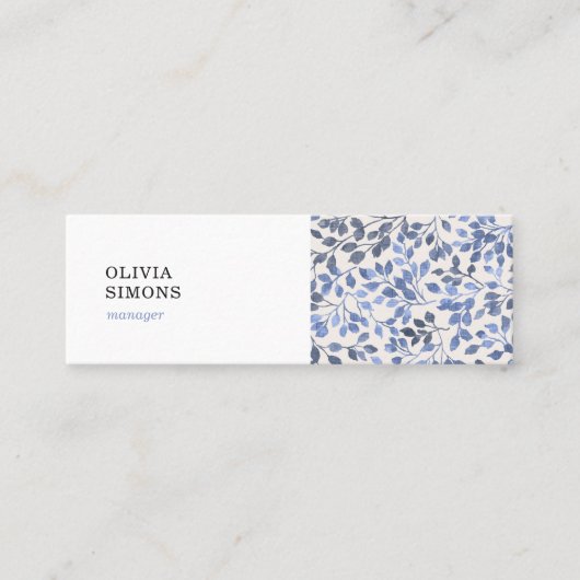 Business Cards with vintage floral pattern スキニー名刺 (正面)