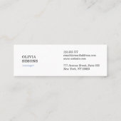 Business Cards with vintage floral pattern スキニー名刺 (裏面)