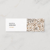 Business Cards with vintage floral pattern スキニー名刺 (正面)
