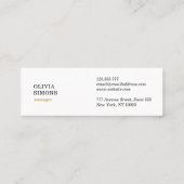Business Cards with vintage floral pattern スキニー名刺 (裏面)