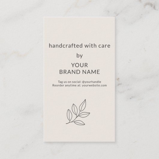 Business Care Instructions Blush Pink Small  名刺 (裏面)