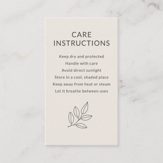 Business Care Instructions Blush Pink Small  名刺 (正面)