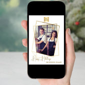 Business Christmas写真の幾何学的金ゴールドロゴ シーズンカード