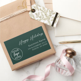 Business Christmas Happy Holidays  長方形シール