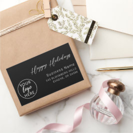 Business Christmas Happy Holidays Return 長方形シール