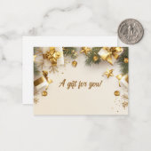 Business Christmas Holiday Gift Certificate ノートカード (正面/裏面インサイチュ)