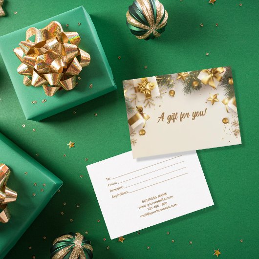 Business Christmas Holiday Gift Certificate ノートカード