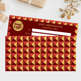 Business Christmas Red Gold Gift Certificate 