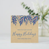 Business Client Christmas Card Kraft Blue カード (スタンド正面)