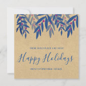 Business Client Christmas Card Kraft Blue カード (正面)