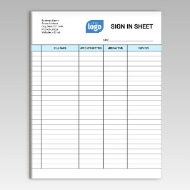 Business Client Sign In Sheet Template Notepad ノートパッド