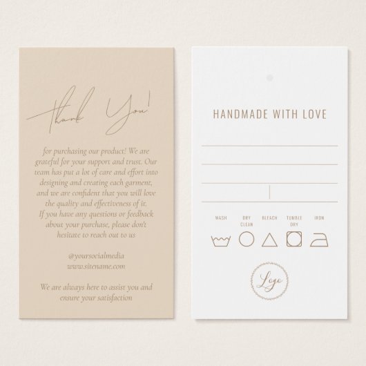 Business Clothsありがとうありがとうつるラベルとロゴ (正面&裏面)