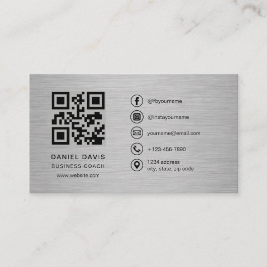 Business Coach Metal QR Code 名刺 (正面)
