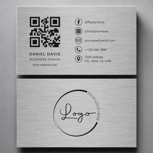 Business Coach Metal QR Code 名刺