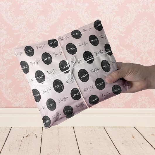 Business Companyのカスタムロゴありがとうバラ金ゴールド 薄葉紙