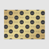 Business Companyのカスタムロゴありがとう金ゴールドルック 薄葉紙 (正面)