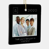 Business Companyのロゴの写真感謝していは黒 セラミックオーナメント (右)