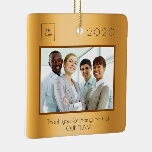 Business Companyのロゴ写真感謝していお客様の金ゴールド賞 セラミックオーナメント (右)