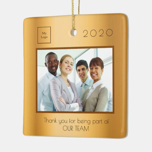 Business Companyのロゴ写真感謝していお客様の金ゴールド賞 セラミックオーナメント (左)